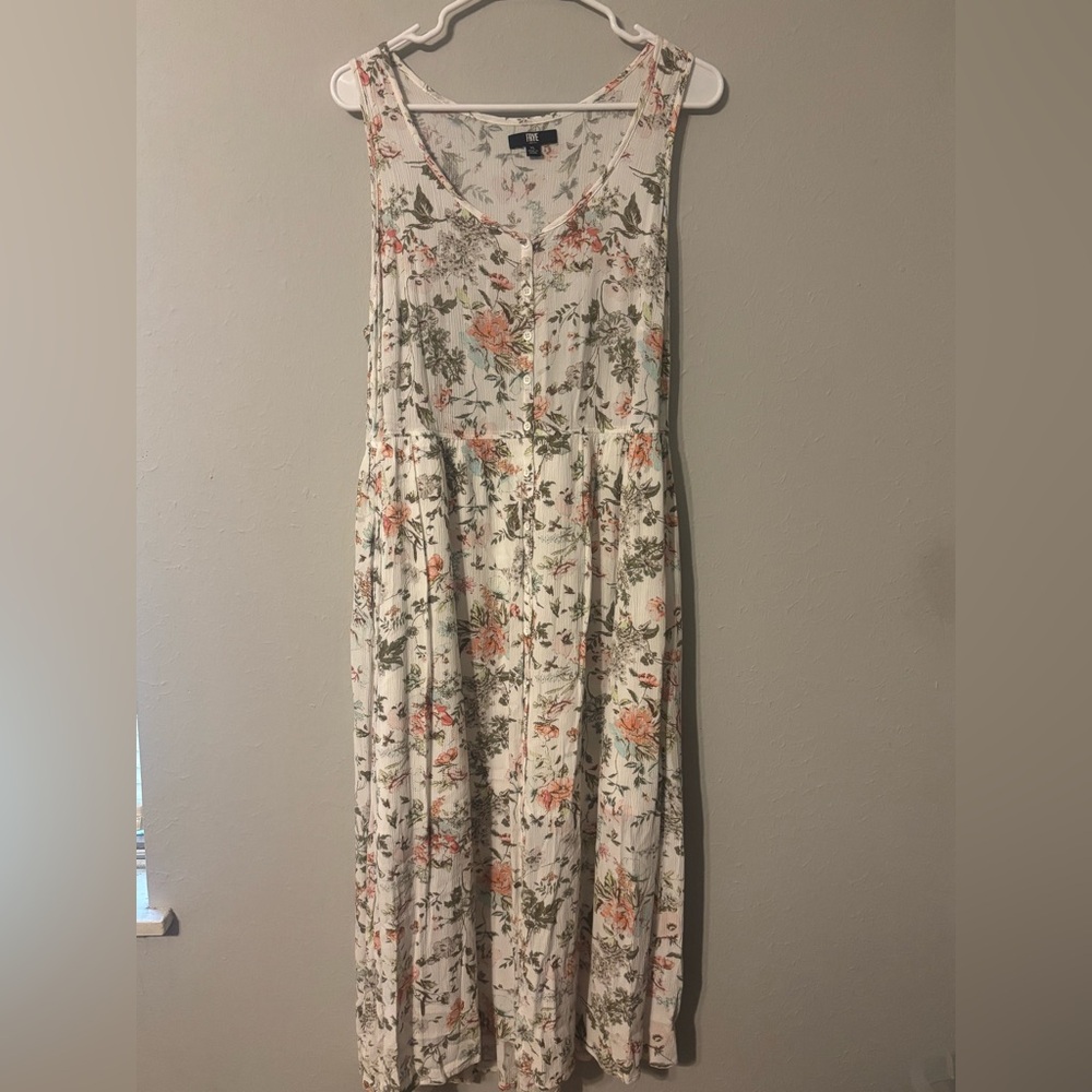 Frye Cream and Pink Sleeveless Sundress